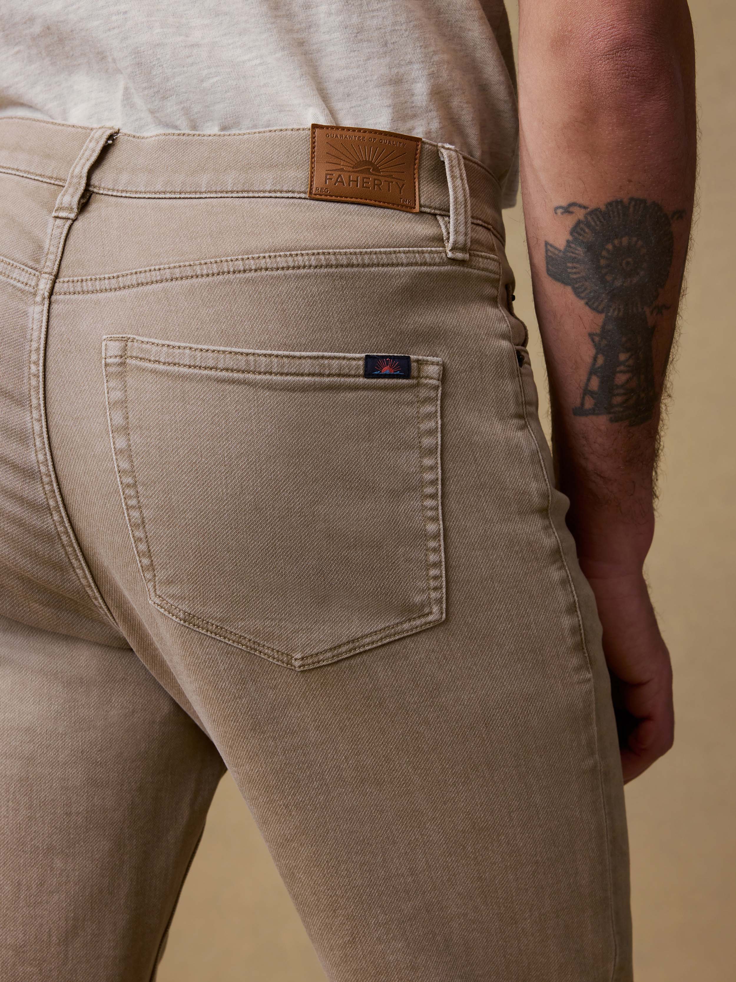 Stretch Terry 5-Pocket Pant - Desert Khaki _ Faherty Brand