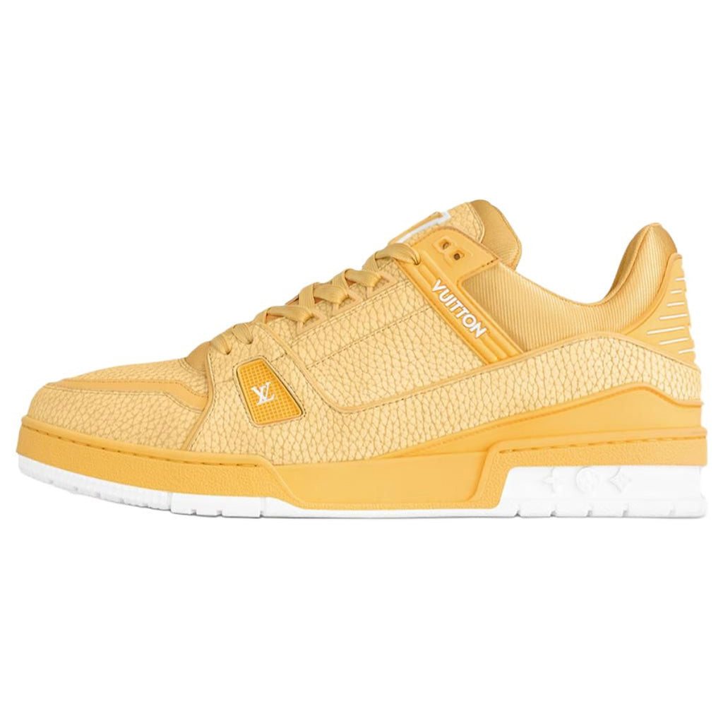 Louis Vuitton Trainer Grained Calf Leather Low-Top Sneakers – Yellow