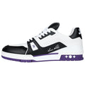 Louis Vuitton Trainer Leather Low-Top Sneakers – White, Black & Violet Purple