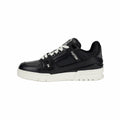 Louis Vuitton Trainer Embossed Letter Leather Low-Top Sneakers – Black & White