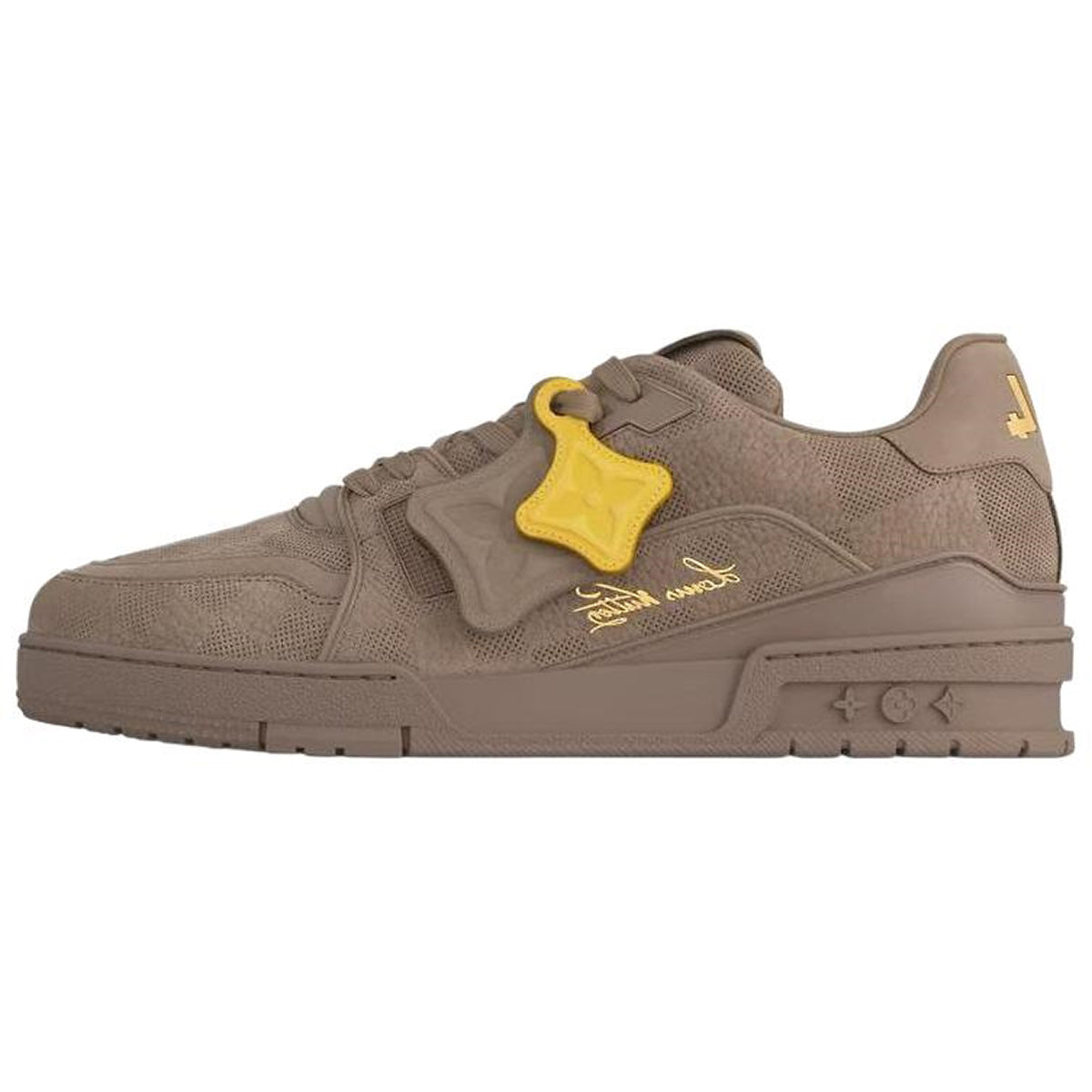 Louis Vuitton × Nigo LV² Trainer Monogram Embossed Canvas Low-Top Sneakers – Tonal Mocha & Yellow
