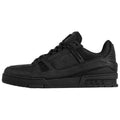 Louis Vuitton Trainer Maxi 2025 Spring/Summer Oversized Grained Calf Leather Low-Top Sneakers – Triple Black