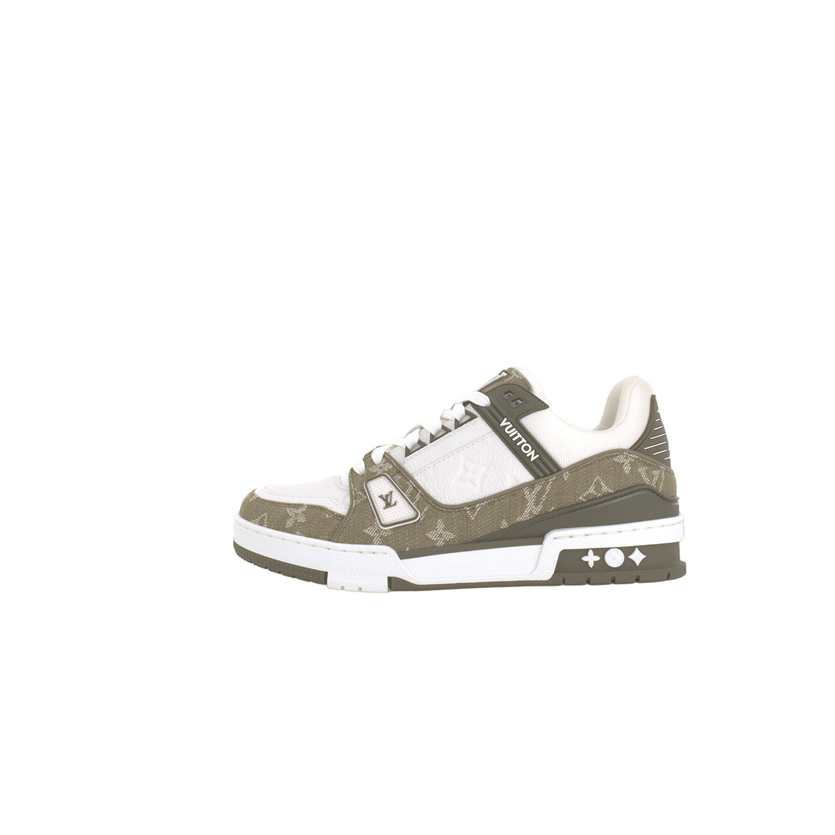 Louis Vuitton Trainer LV Monogram Denim Low-Top Sneakers – Olive Green & White