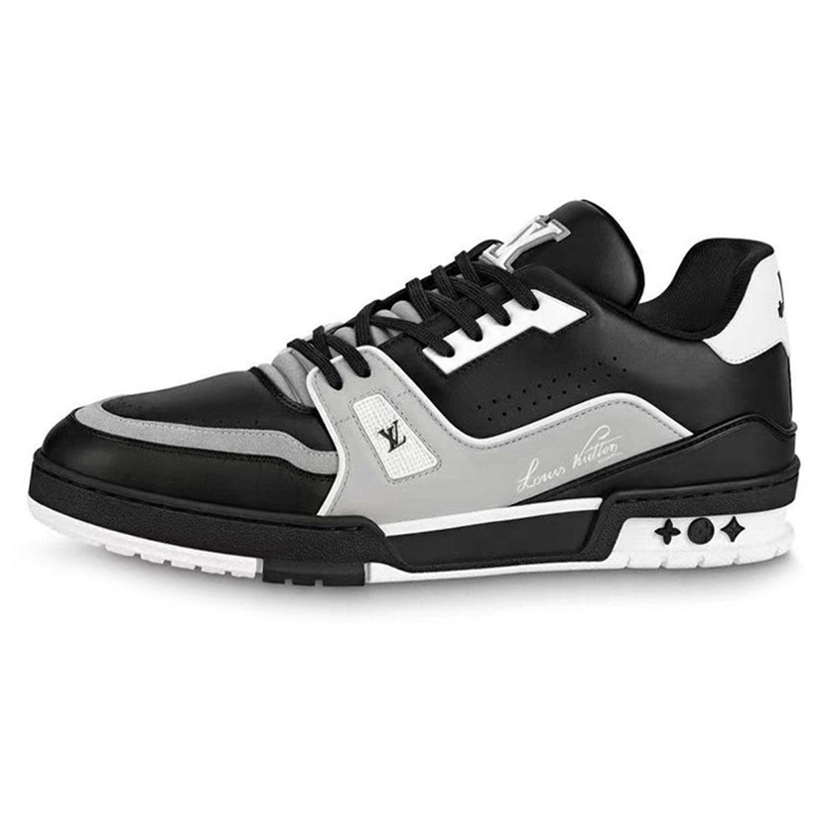 Louis Vuitton Trainer Leather Lace-Up Low-Top Sneakers – Black