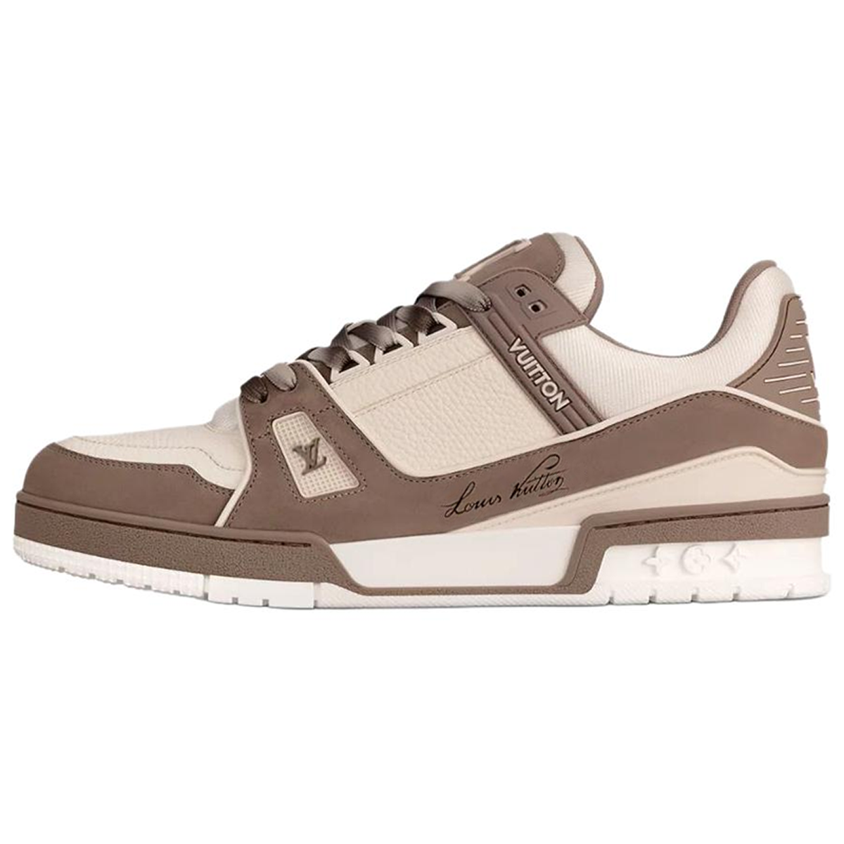 Louis Vuitton Trainer Damier Textile Low-Top Sneakers – Cream & Taupe