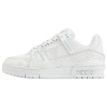 Louis Vuitton Trainer Monogram Denim Canvas & Calf Leather Low-Top Sneakers – Triple White