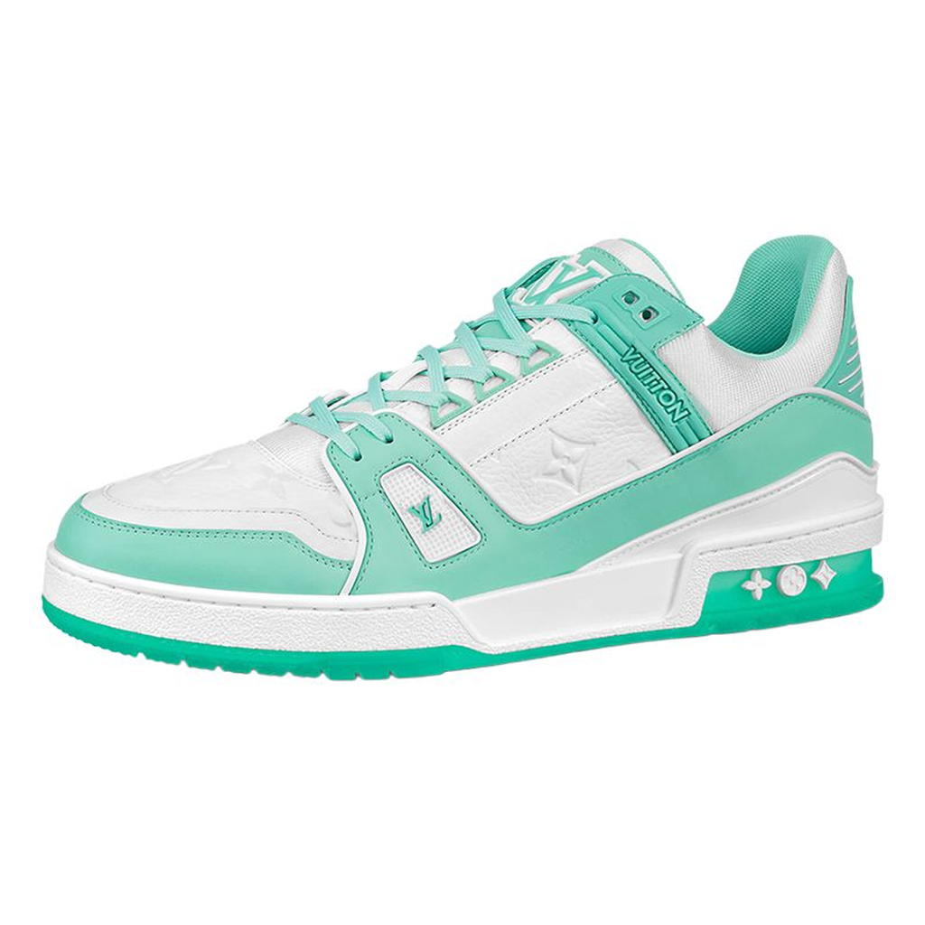 Louis Vuitton Trainer Calf Leather Classic Monogram Low-Top Sneakers – Tiffany Blue