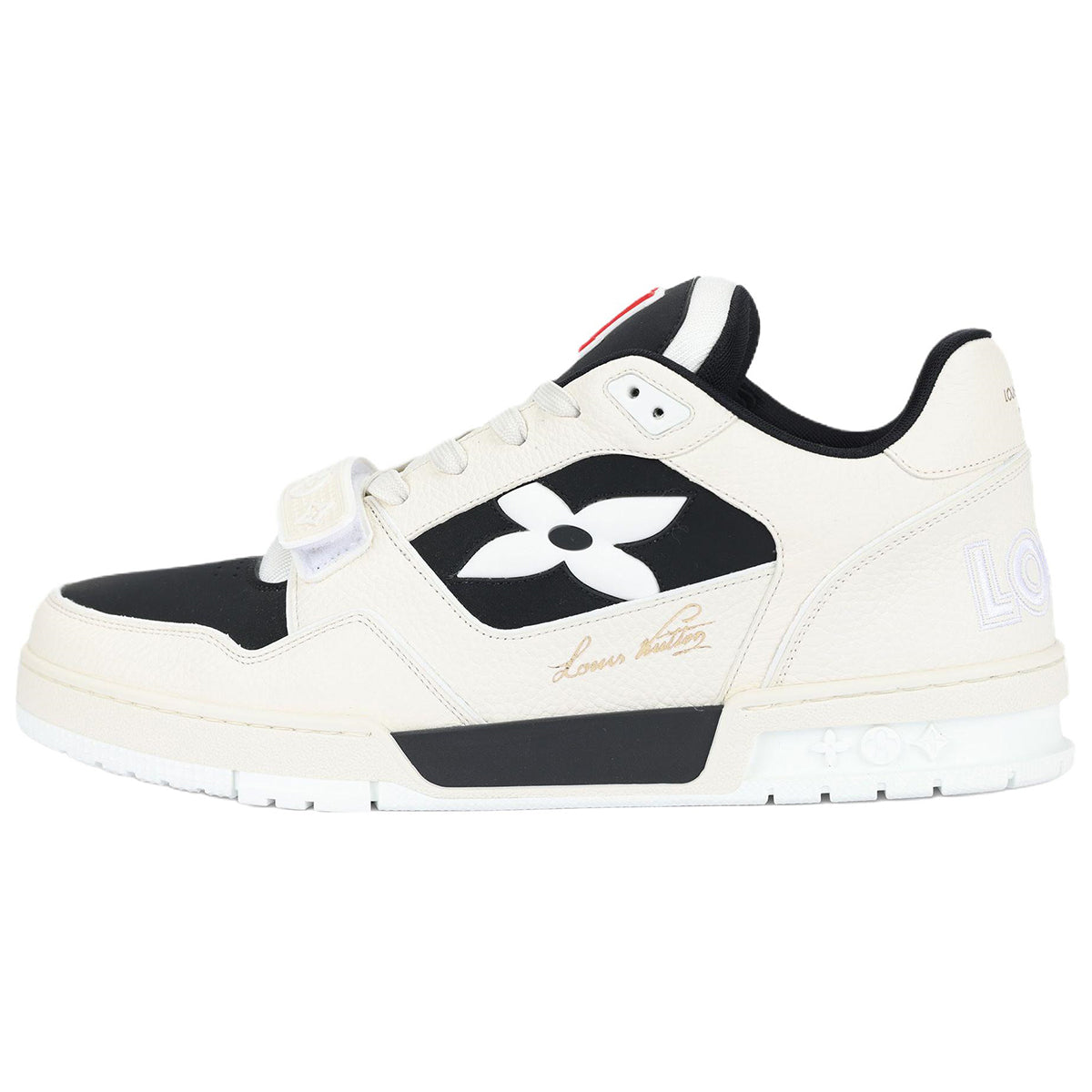 Louis Vuitton Trainer Oversized LV Flower Calf Leather Low-Top Sneakers – Off-White & Black