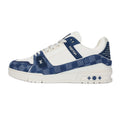 Louis Vuitton Trainer Lace-Up Low-Top Sneakers – White & Blue