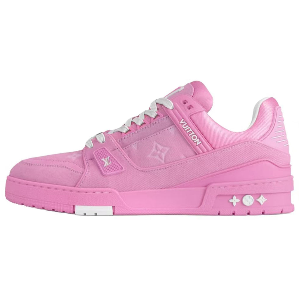 Louis Vuitton Trainer Monogram Embossed Calf Leather Low-Top Sneakers – Triple Pink