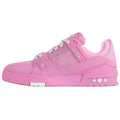 Louis Vuitton Trainer Monogram Embossed Calf Leather Low-Top Sneakers – Triple Pink