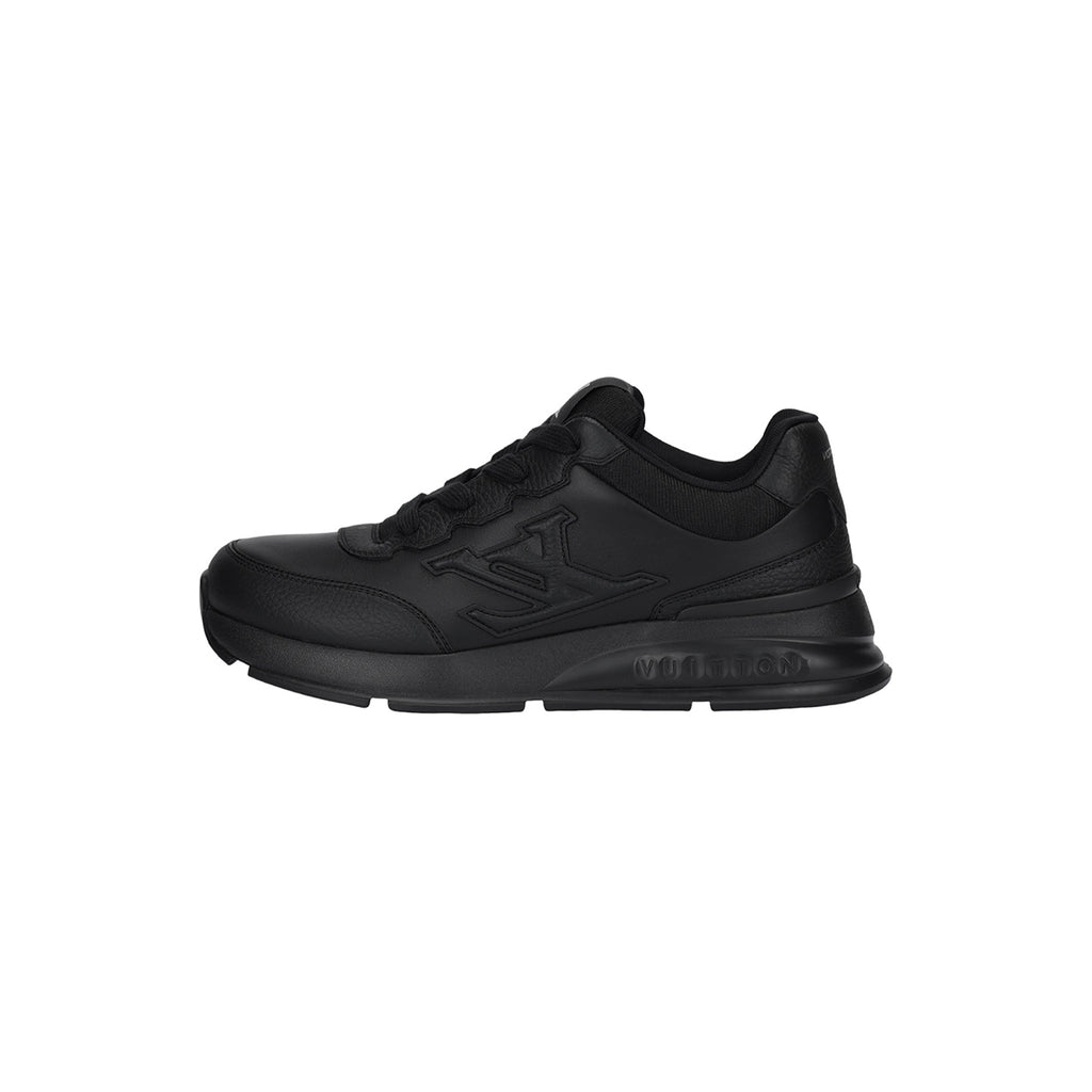 Louis Vuitton LV Runner FW25 Triple Black Tonal All-Black Smooth Leather Tonal LV Logo Athletic Low-Top Sneakers – All Black
