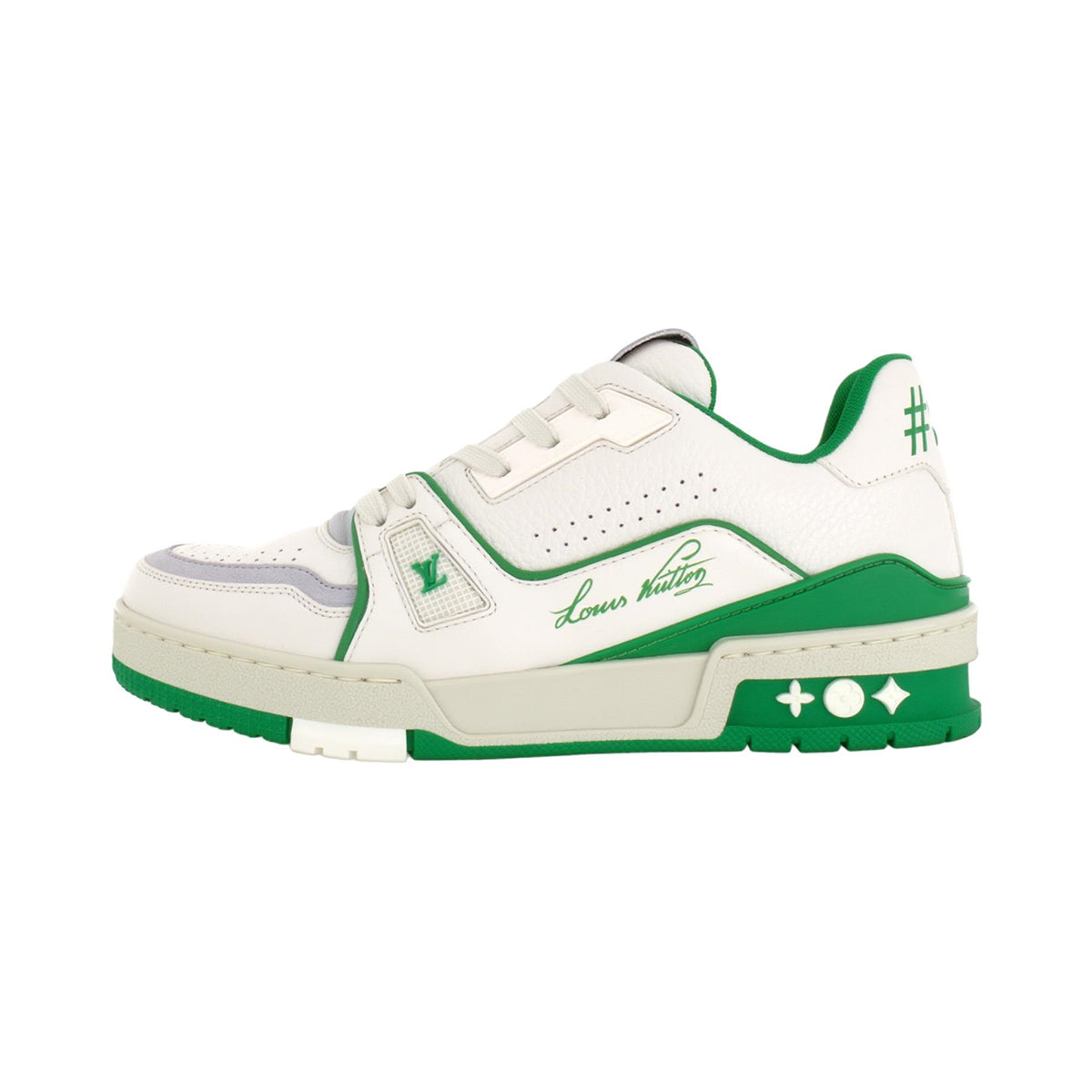 Louis Vuitton Trainer 54 Lace-Up Low-Top Sneakers – White & Green
