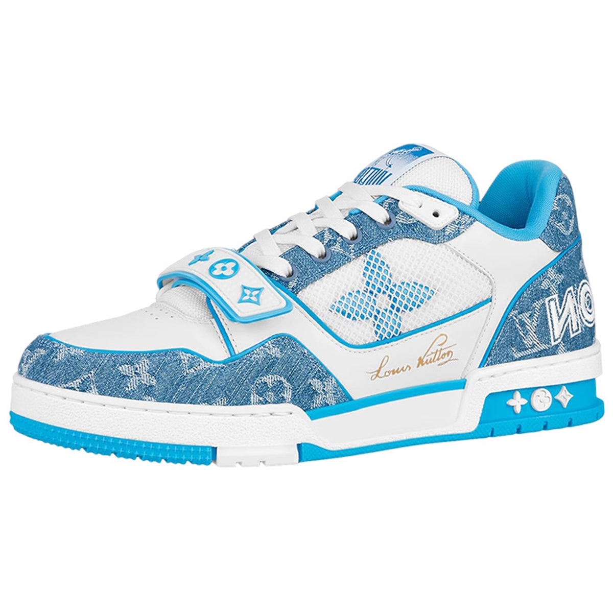 Louis Vuitton Trainer Monogram Denim Low-Top Sneakers – Blue & White