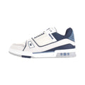 Louis Vuitton Trainer Deep Navy Blue & White Smooth Leather Three-Tone Low-Top Sneakers – Navy, White & Grey