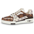 Louis Vuitton Trainer Damier Ebene & Azur Low-Top Sneakers – Brown & Cream