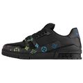 Louis Vuitton Trainer LV Multicolour Monogram Taurillon Leather Low-Top Sneakers – Black & Rainbow