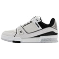 Louis Vuitton Trainer Grained Leather & Black Fabric Mixed-Material Low-Top Sneakers – White & Black