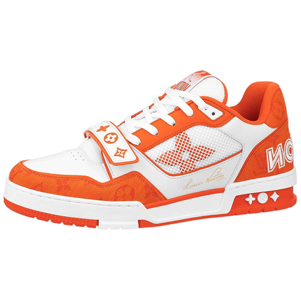 Louis Vuitton Trainer #54 LV Monogram Velcro Low-Top Sneakers – Orange & White