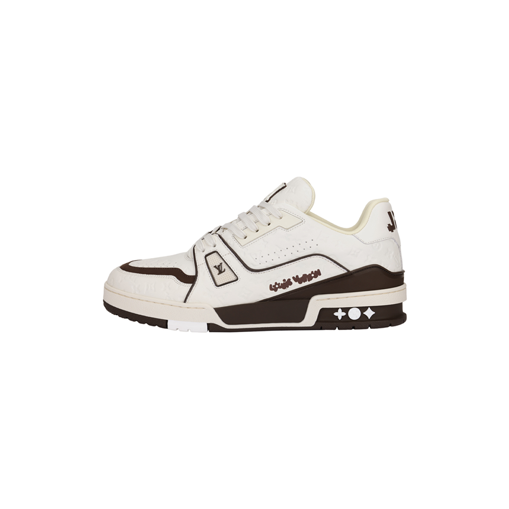 Tyler, The Creator × Louis Vuitton LV Trainer Low-Top Sneakers – White & Chocolate Brown