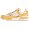 Louis Vuitton Trainer Grained Calf Leather Low-Top Sneakers – Yellow & White