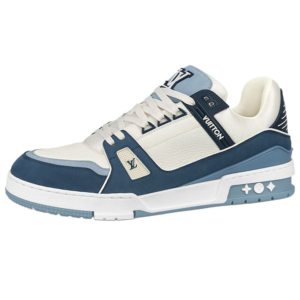 Louis Vuitton Trainer Lace-Up Low-Top Sneakers – Blue & White
