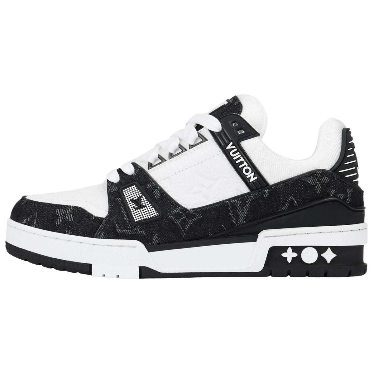 Louis Vuitton Trainer Monogram Denim Pixel LV Low-Top Sneakers – Black & White