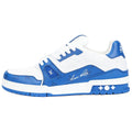 Louis Vuitton Trainer Damier Mesh & Calf Leather Low-Top Sneakers – Royal Blue & White