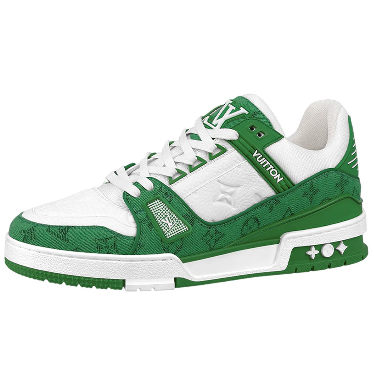 Louis Vuitton Trainer Monogram Denim Low-Top Sneakers – Green & White