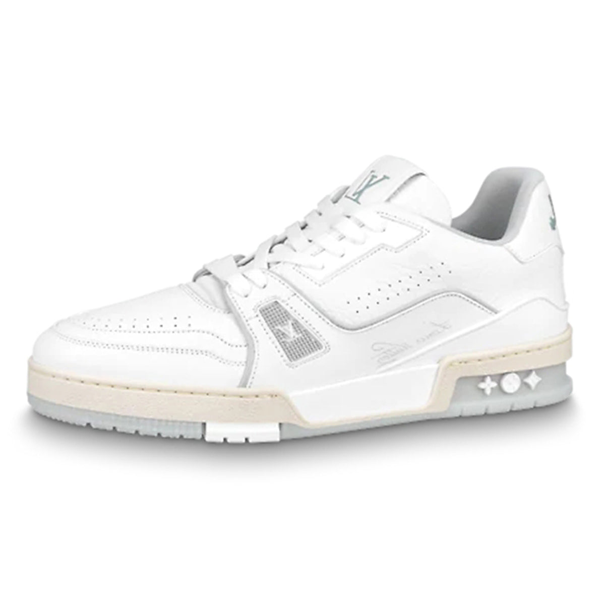 Louis Vuitton Trainer Calf Leather Low-Top Sneakers – White & Cement Grey