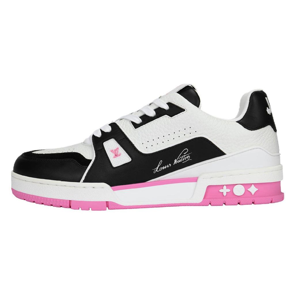 Louis Vuitton Trainer Calf Leather Low-Top Sneakers – White, Black & Hot Pink