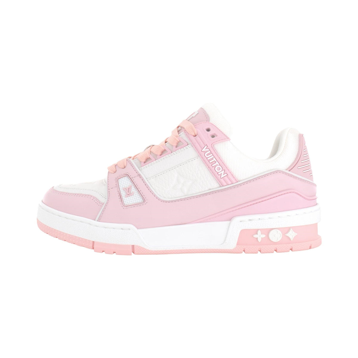 Louis Vuitton Trainer Leather Lace-Up Low-Top Sneakers – Rose Pink & White