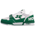 Louis Vuitton Trainer Velcro Strap Oversized LV Flower Perforated & Embossed Leather Low-Top Sneakers – Emerald Green & White
