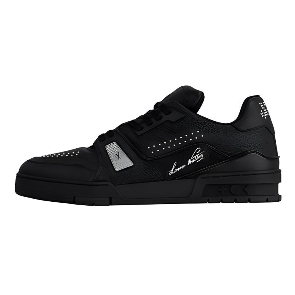 Louis Vuitton Trainer 2025 Pre-Spring Crystal Embellished Calf Leather Low-Top Sneakers – Black