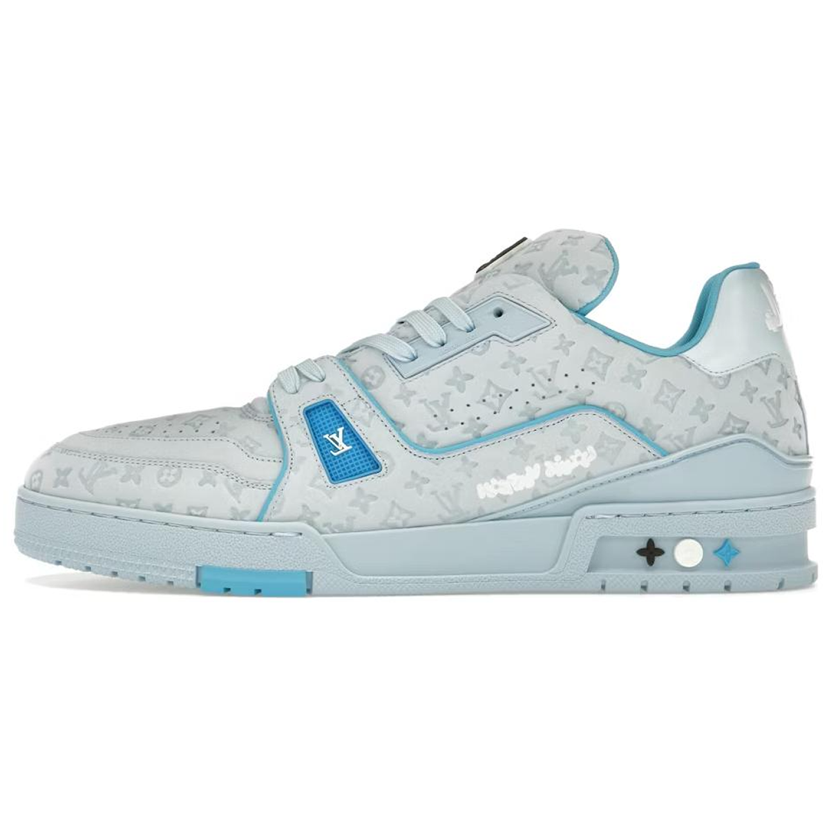 Tyler, The Creator × Louis Vuitton LV Trainer Low-Top Sneakers – Ice Blue