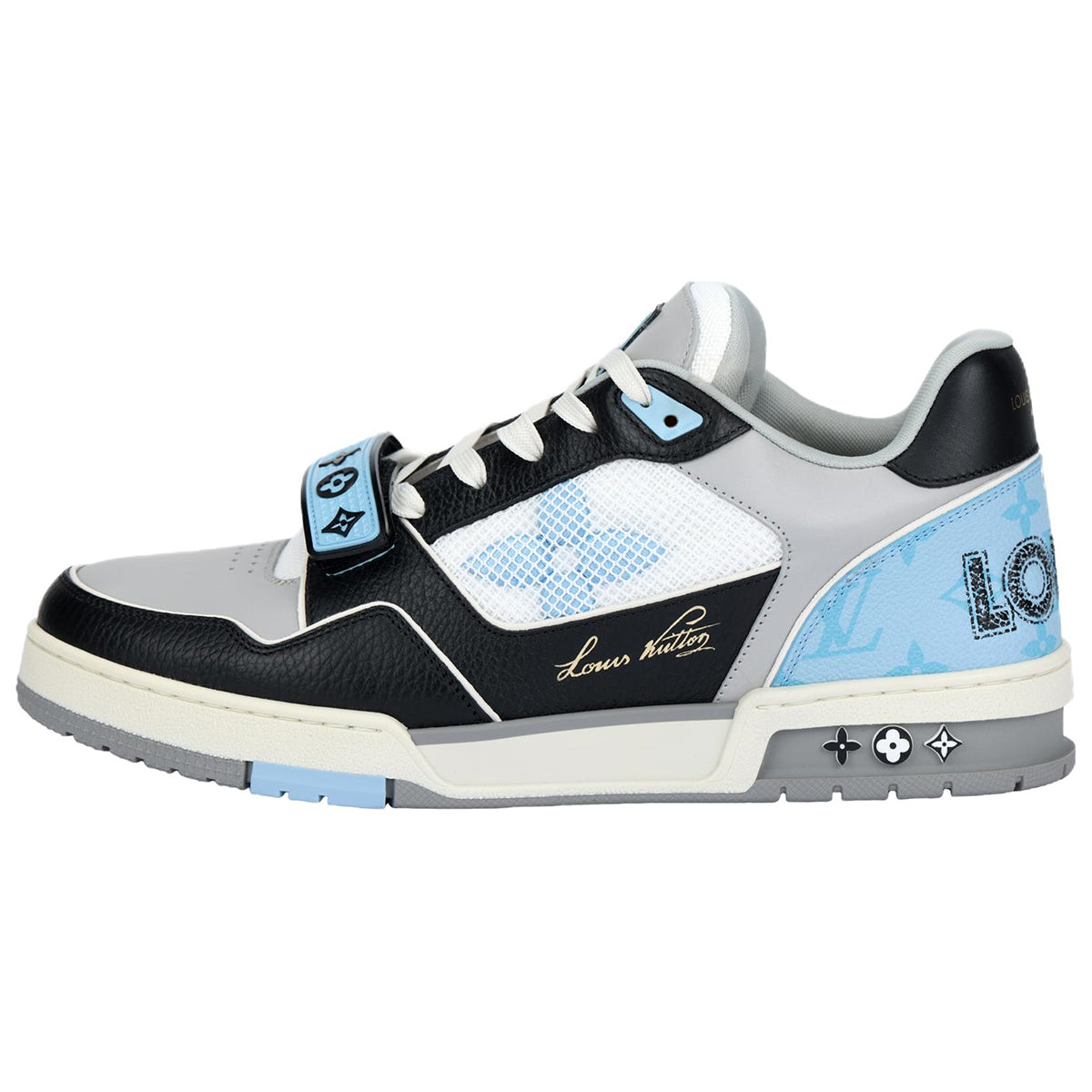 Louis Vuitton Trainer Monogram Multicolour Low-Top Sneakers – Ocean Blue, Black & Grey