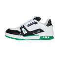 Louis Vuitton Trainer Leather Low-Top Sneakers – White, Black & Emerald Green