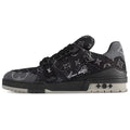 Louis Vuitton Trainer Denim Lace-Up Low-Top Sneakers – Black
