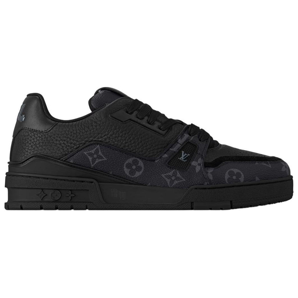 Louis Vuitton Trainer Monogram Eclipse Canvas & Calf Leather Low-Top Sneakers – Triple Black