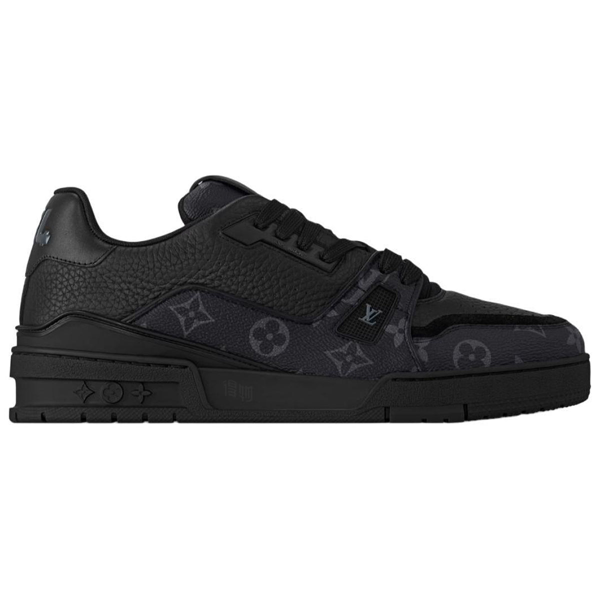 Louis Vuitton Trainer Monogram Eclipse Canvas & Calf Leather Low-Top Sneakers – Triple Black