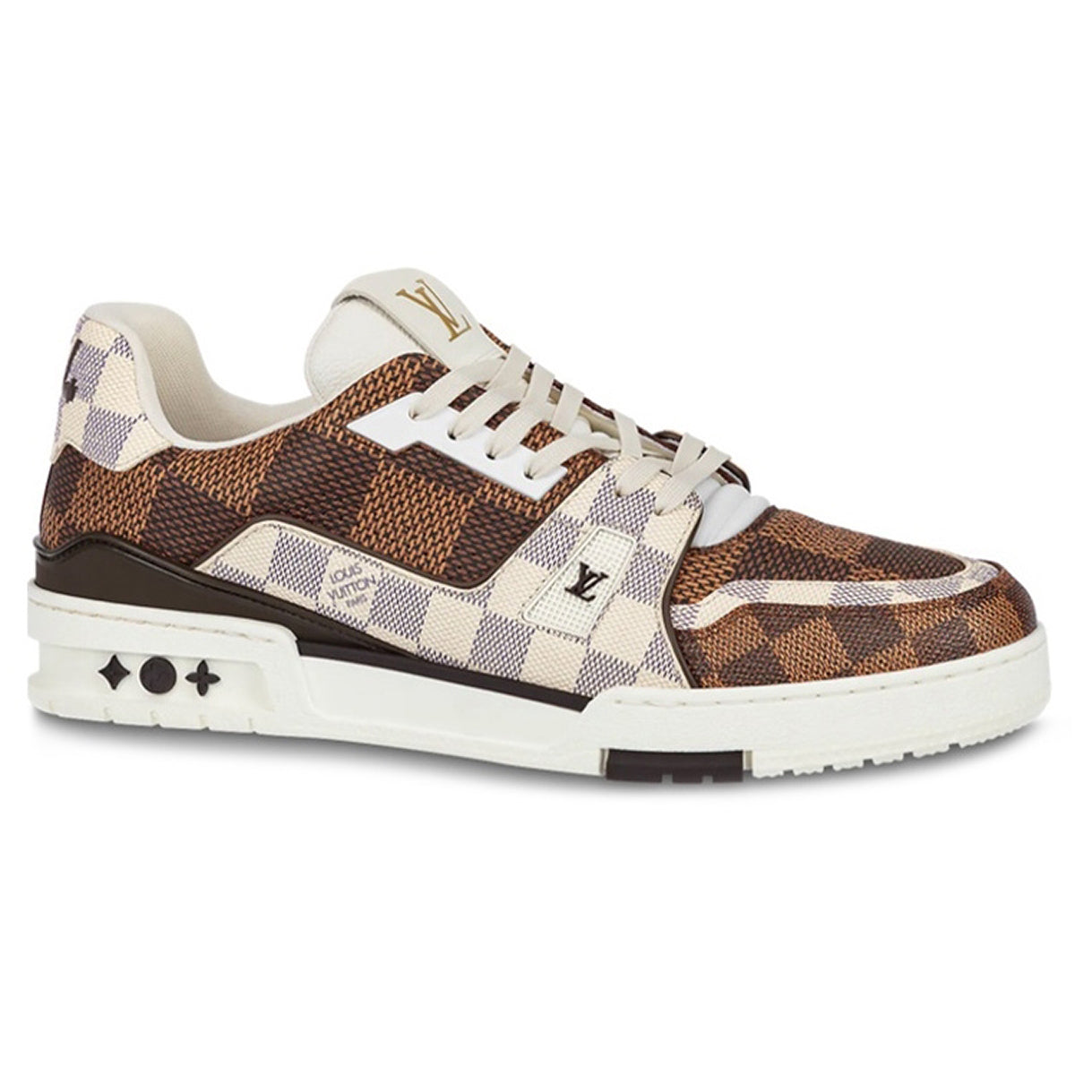 Louis Vuitton Trainer Damier Ebene & Azur Low-Top Sneakers – Brown & Cream