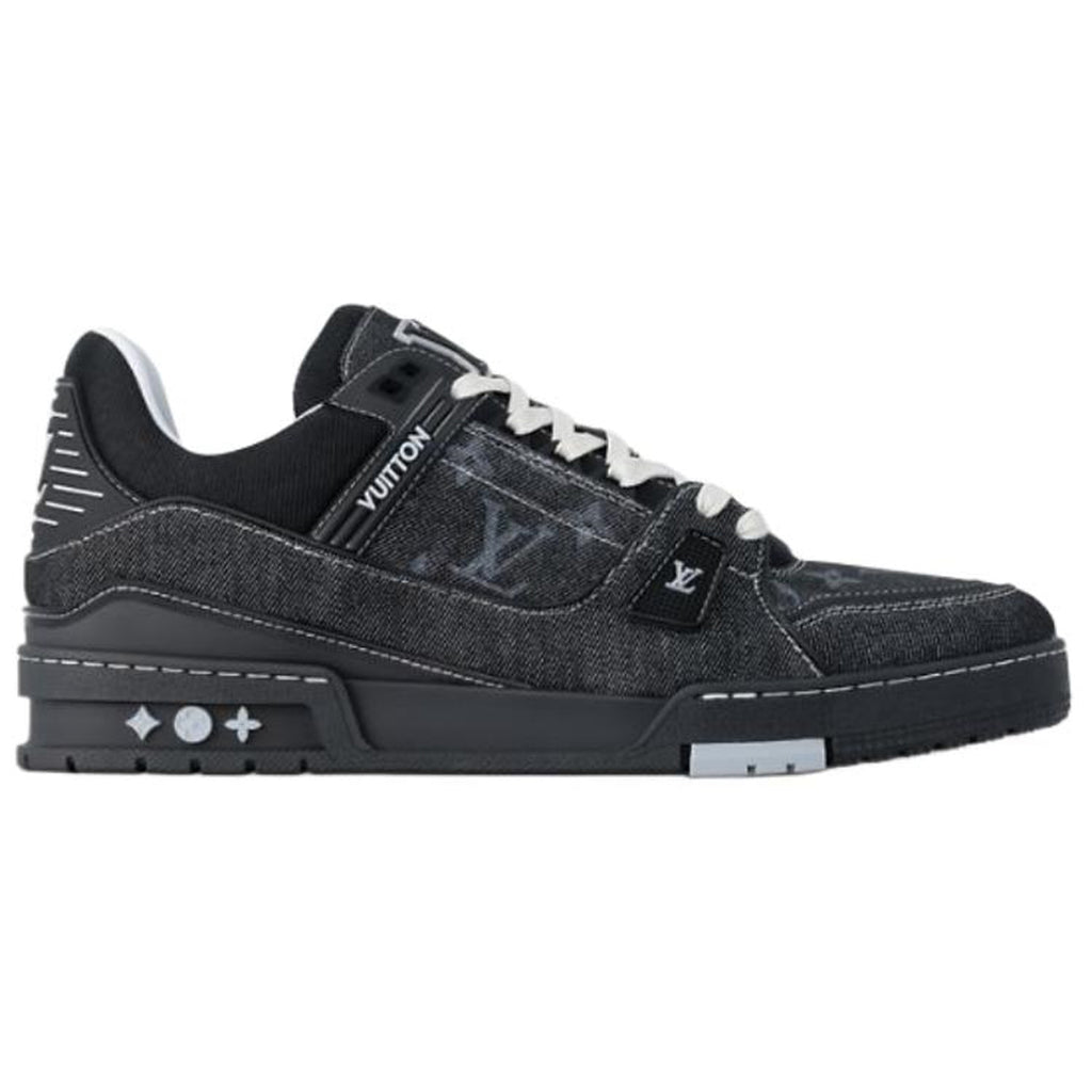 Louis Vuitton Trainer Monogram Denim Canvas Low-Top Sneakers – Triple Black