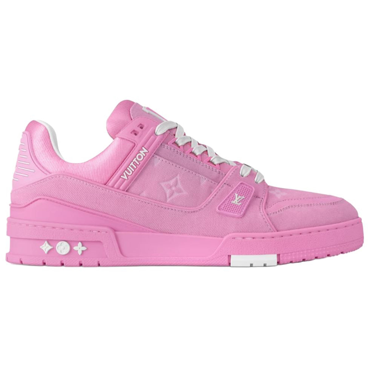 Louis Vuitton Trainer Monogram Embossed Calf Leather Low-Top Sneakers – Triple Pink