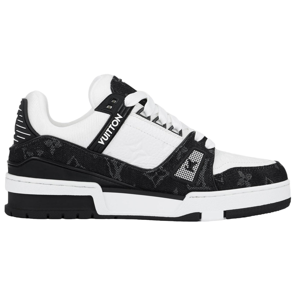 Louis Vuitton Trainer Monogram Denim Pixel LV Low-Top Sneakers – Black & White