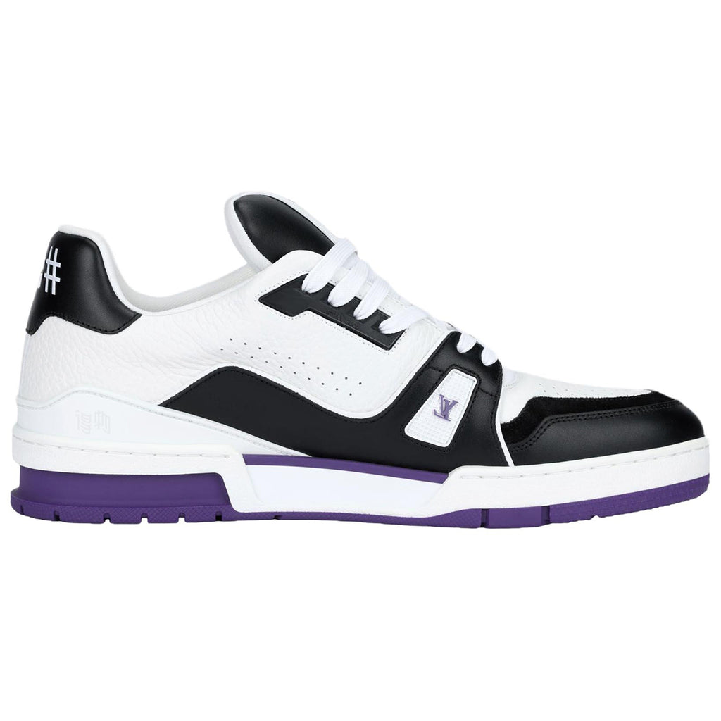Louis Vuitton Trainer Leather Low-Top Sneakers – White, Black & Violet Purple