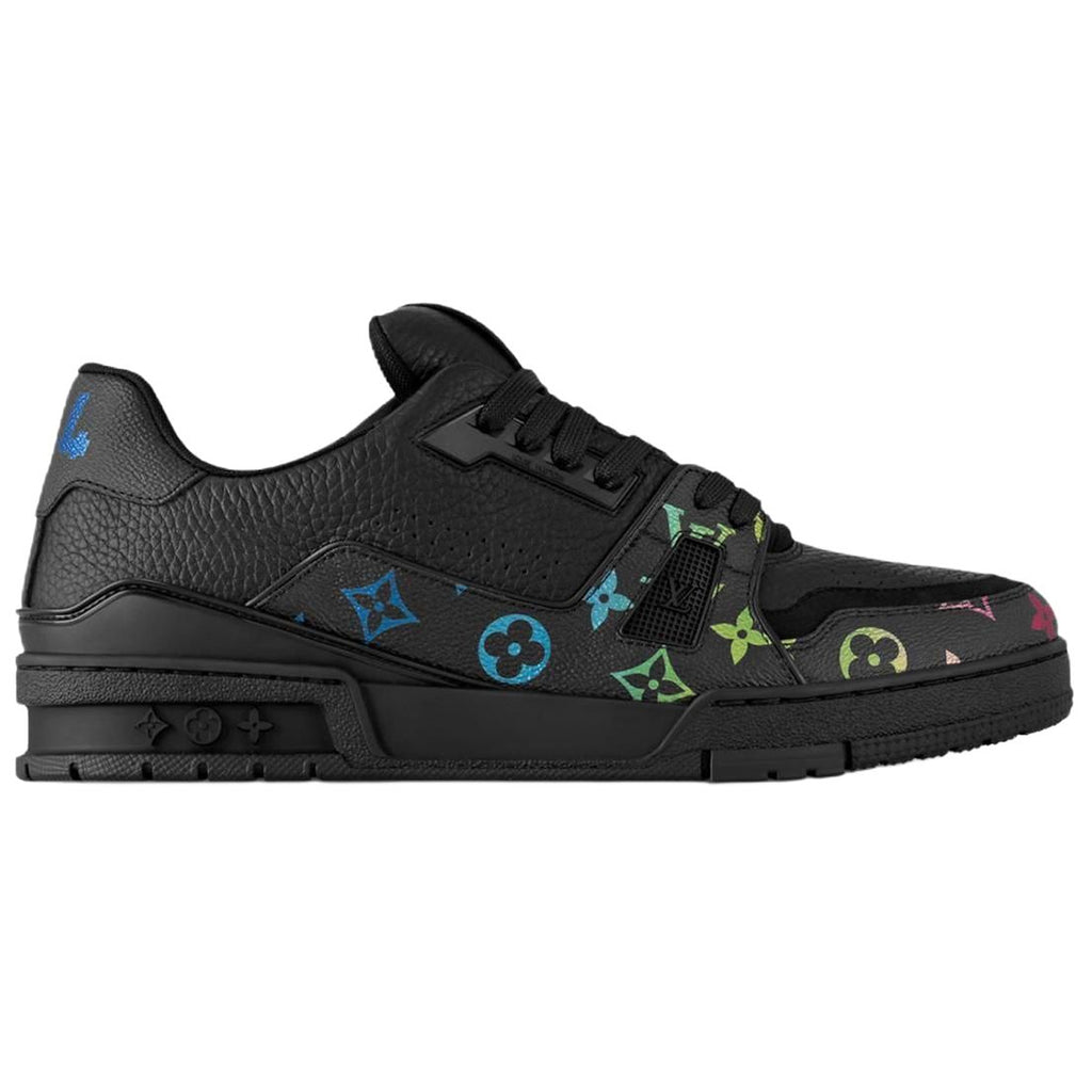 Louis Vuitton Trainer LV Multicolour Monogram Taurillon Leather Low-Top Sneakers – Black & Rainbow