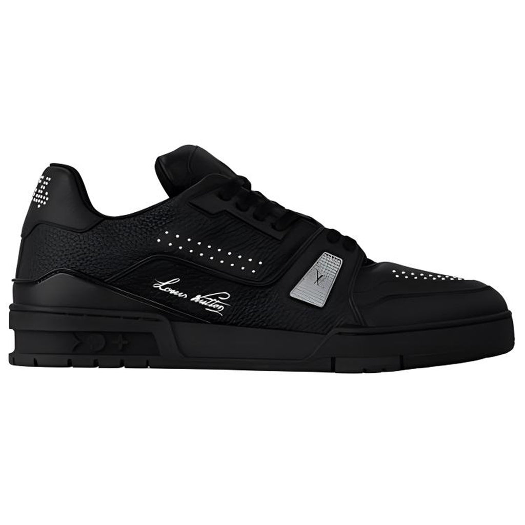 Louis Vuitton Trainer 2025 Pre-Spring Crystal Embellished Calf Leather Low-Top Sneakers – Black