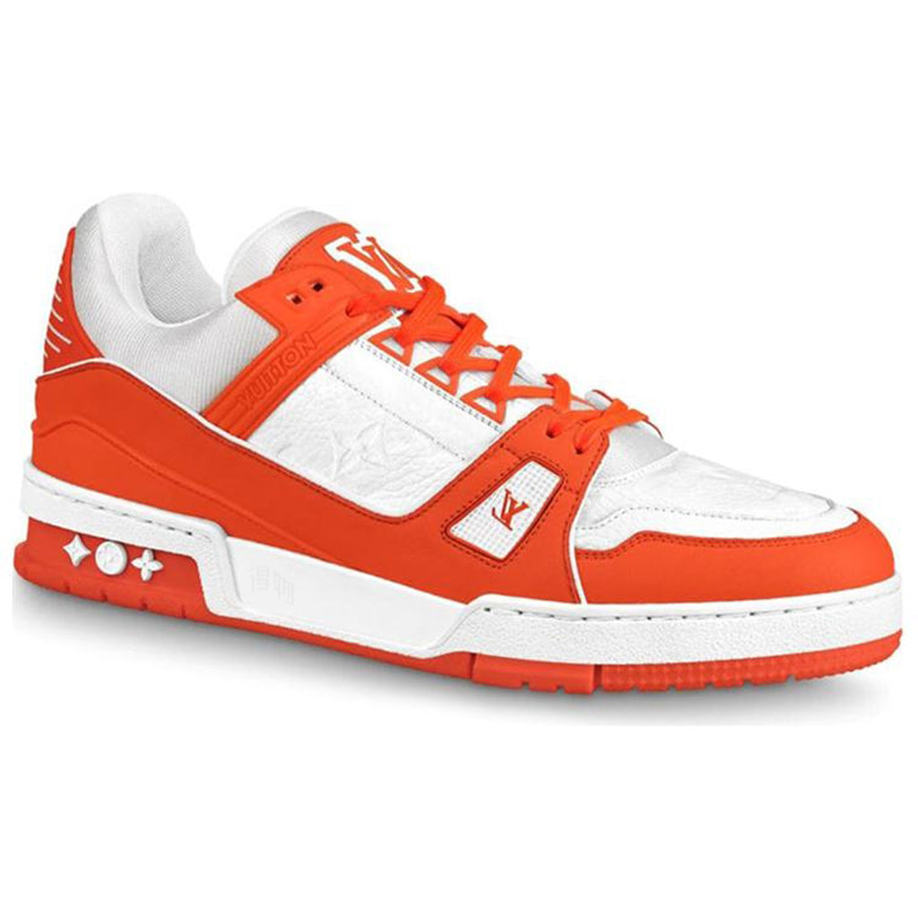 Louis Vuitton Trainer Grained Calf Leather Low-Top Sneakers – Orange