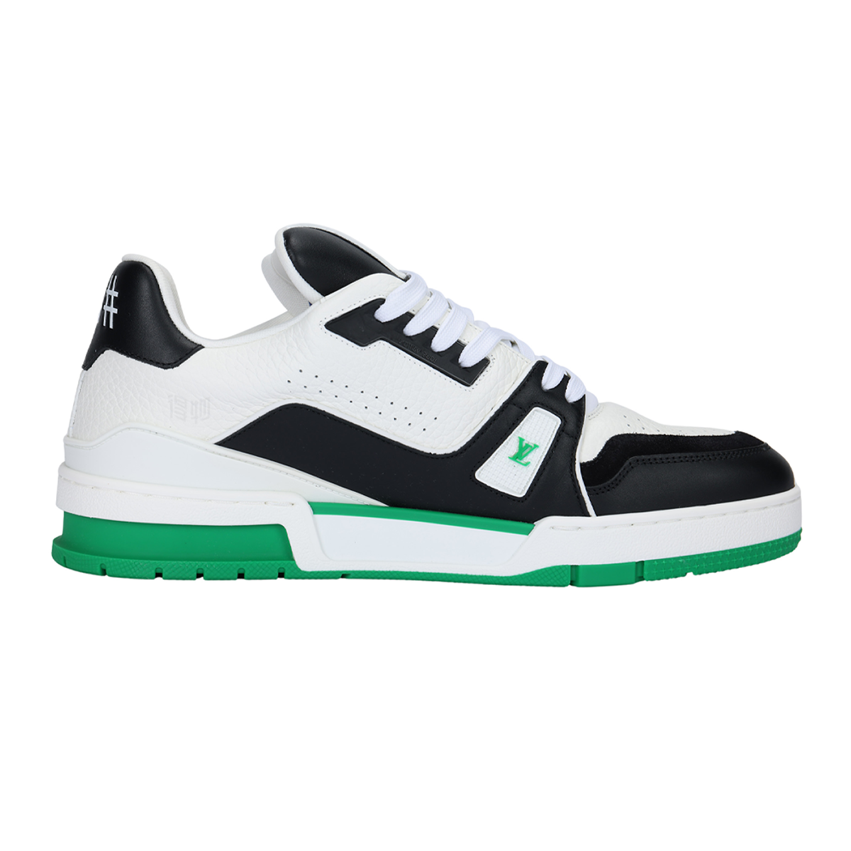 Louis Vuitton Trainer Leather Low-Top Sneakers – White, Black & Emerald Green