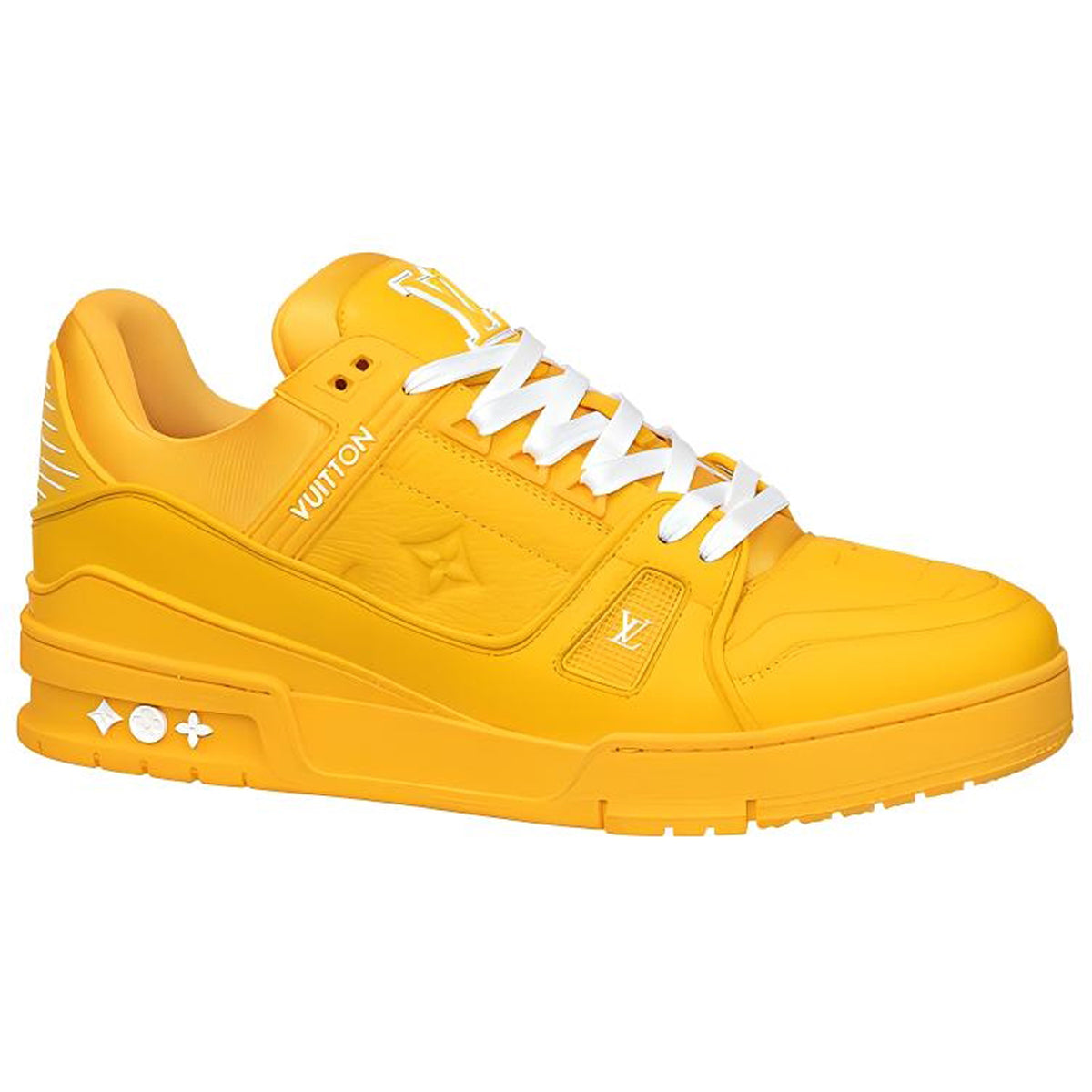 Louis Vuitton Trainer Monogram Embossed Calf Leather Low-Top Sneakers – Triple Yellow